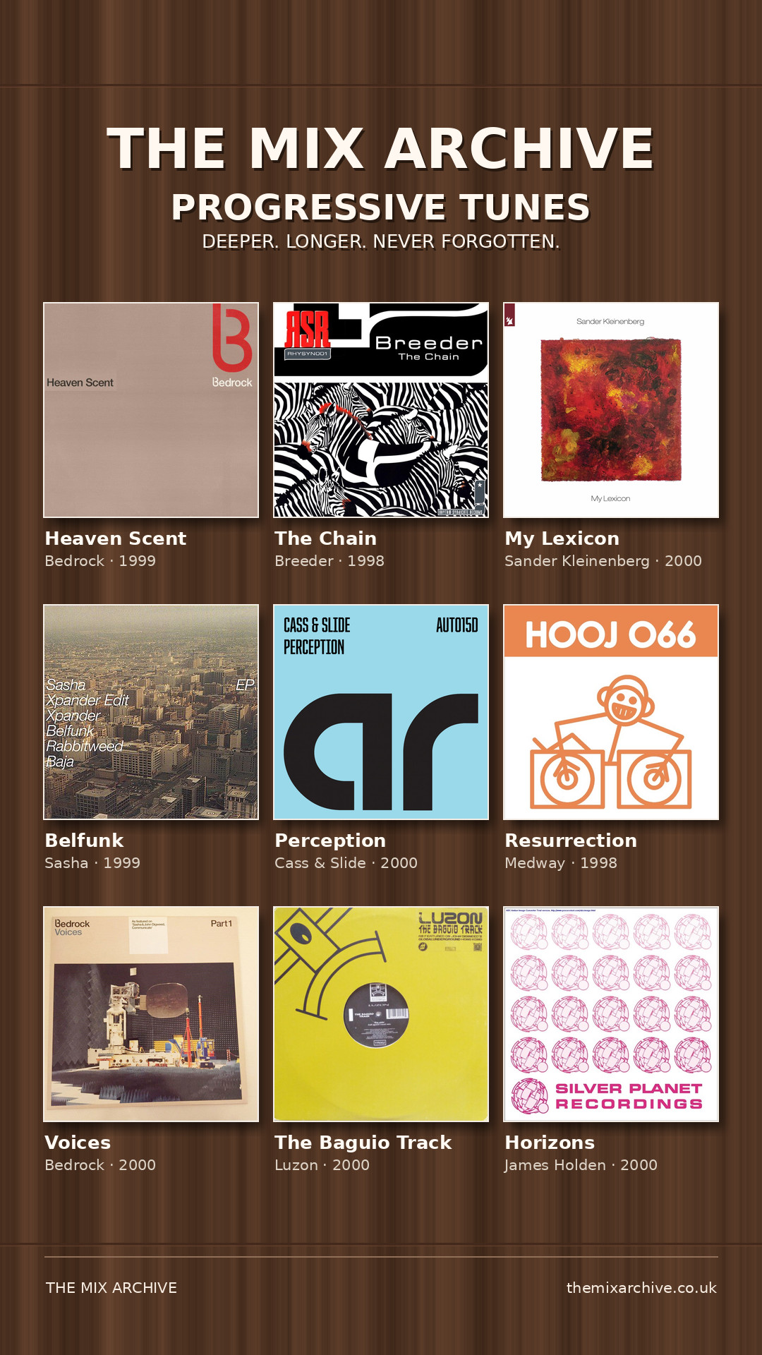 My 9 Progressive Tunes — original cover artwork collage